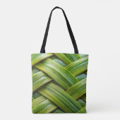 Groene verse bamboevlechting tote bag (Achterkant)