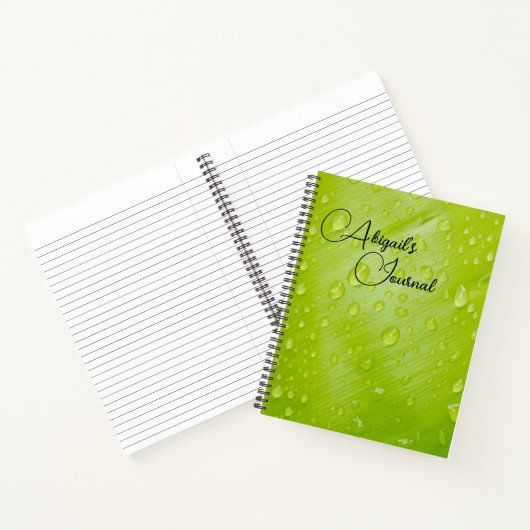  groene verse regendruppels Journal Notitieboek (Binnen)
