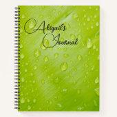  groene verse regendruppels Journal Notitieboek (Voorkant)