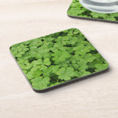Groene verse shamrock, geluk St. Patricks pillow Bier Onderzetter (Linkerzijde)