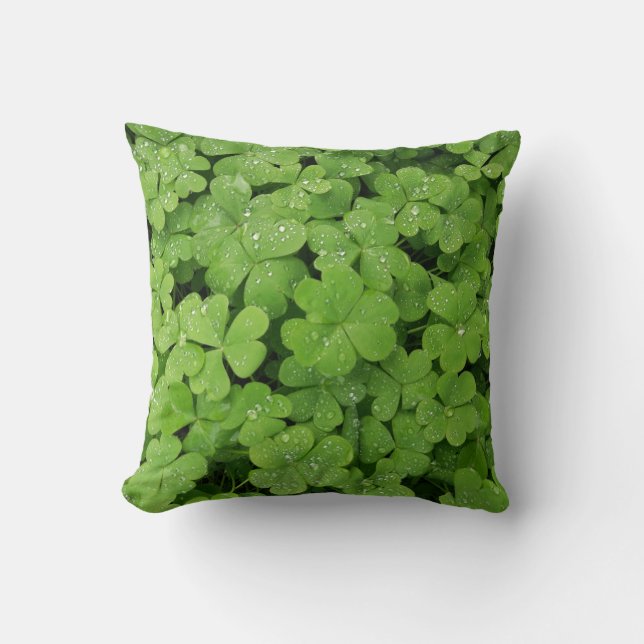 Groene verse shamrock, geluk St. Patricks pillow Kussen (Voorkant)