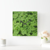 Groene verse shamrock, geluk St. Patricks Vierkante Klok (Huis)