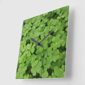 Groene verse shamrock, geluk St. Patricks Vierkante Klok (Hoek)