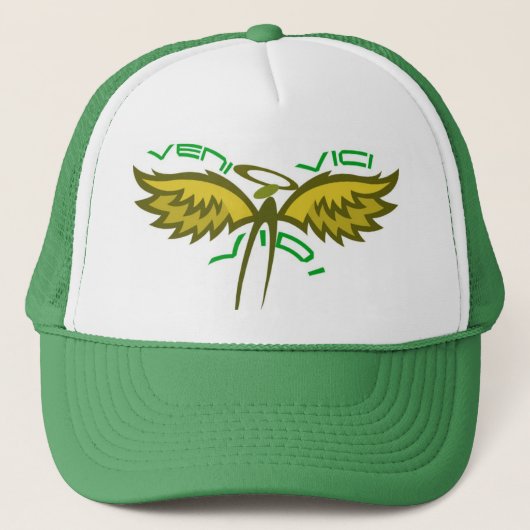 Groene versie van Veni Vidi Vici Trucker Pet (Voorkant)