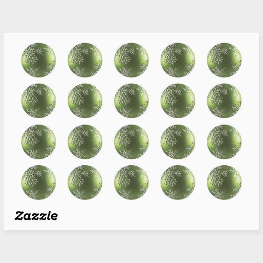 Groene versiering met Snowflakes Sticker (Vel)