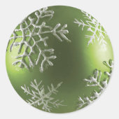 Groene versiering met Snowflakes Sticker (Voorkant)
