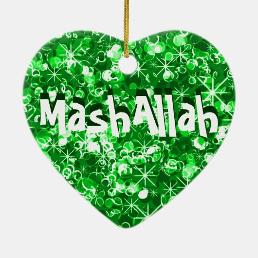 Groene versiering van de mohamallah-moslims keramisch ornament (Achterkant)