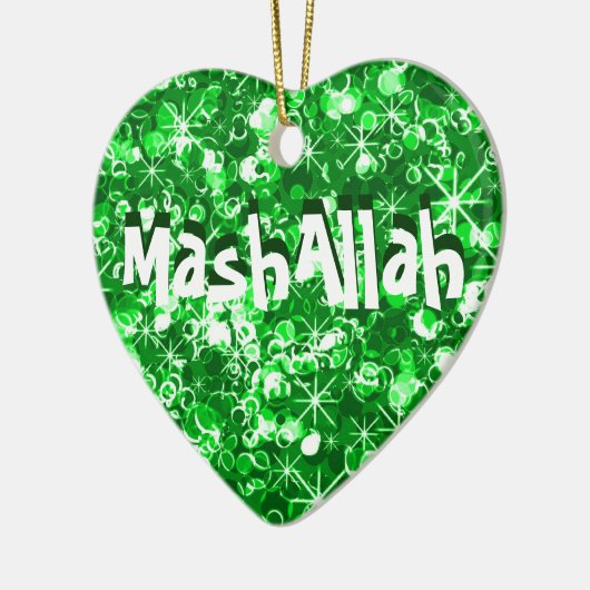 Groene versiering van de mohamallah-moslims keramisch ornament (Links)