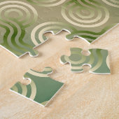 Groene verstrengeling geometrische textuur legpuzzel (Zijkant)
