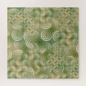 Groene verstrengeling geometrische textuur legpuzzel (Horizontaal)