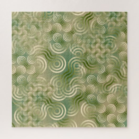 Groene verstrengeling geometrische textuur legpuzzel (Verticaal)