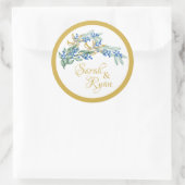 Groene vertakking Rondbruiloft Stickers (Tas)