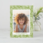 Groene vertakkingen Calligrafie Type Happy van de  Feestdagenkaart (Staand voorkant)