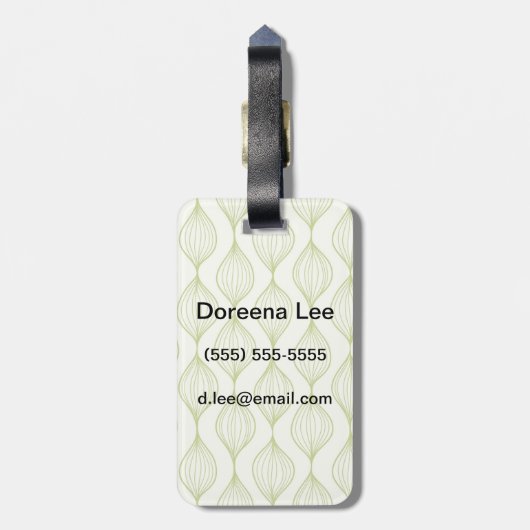 Groene verticale ogeenpatroonachtergrond bagagelabel (Achterkant verticaal)