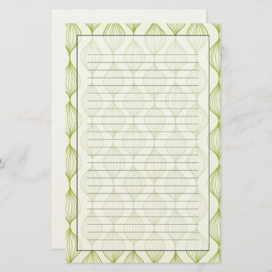 Groene verticale ogeenpatroonachtergrond briefpapier (Voorkant / Achterkant)