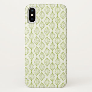 Groene verticale ogeenpatroonachtergrond iPhone x hoesje