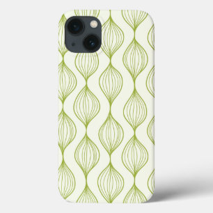 Groene verticale ogeenpatroonachtergrond iPhone 13 hoesje