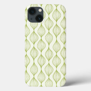 Groene verticale ogeenpatroonachtergrond iPhone 13 hoesje