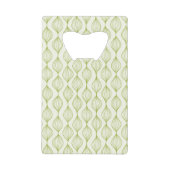 Groene verticale ogeenpatroonachtergrond creditkaart flessenopener (Voorkant)