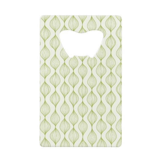 Groene verticale ogeenpatroonachtergrond creditkaart flessenopener (Voorkant)