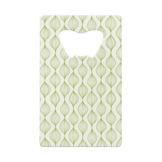 Groene verticale ogeenpatroonachtergrond creditkaart flessenopener (Achterkant)