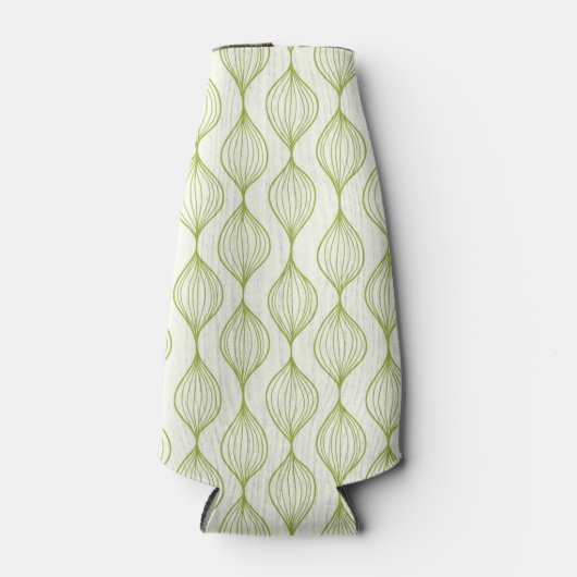 Groene verticale ogeenpatroonachtergrond flesjeskoeler (Voorkant)