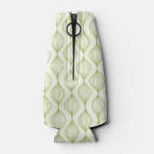 Groene verticale ogeenpatroonachtergrond flesjeskoeler (Achterkant)