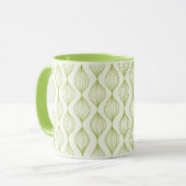 Groene verticale ogeenpatroonachtergrond mok (Voorkant links)