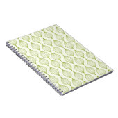 Groene verticale ogeenpatroonachtergrond notitieboek (Rechterzijde)