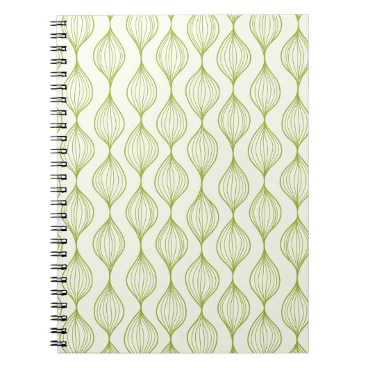 Groene verticale ogeenpatroonachtergrond notitieboek (Voorkant)