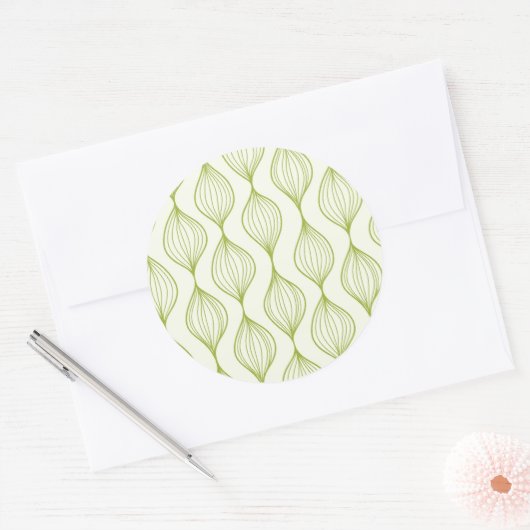 Groene verticale ogeenpatroonachtergrond ronde sticker (Envelop)
