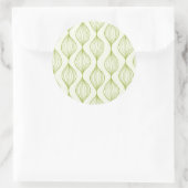 Groene verticale ogeenpatroonachtergrond ronde sticker (Tas)