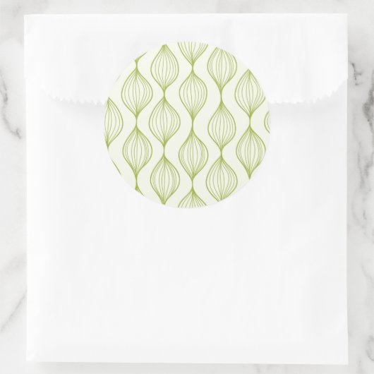 Groene verticale ogeenpatroonachtergrond ronde sticker (Tas)