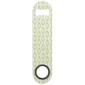 Groene verticale ogeenpatroonachtergrond speed flessenopener (Voorkant)