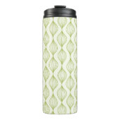 Groene verticale ogeenpatroonachtergrond thermosbeker (Voorkant)