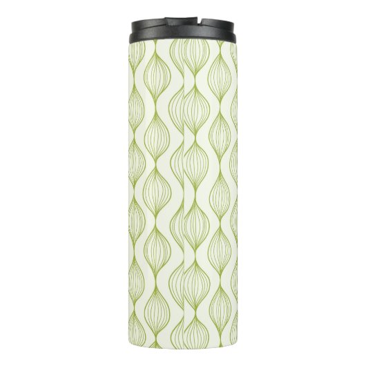 Groene verticale ogeenpatroonachtergrond thermosbeker (Achterkant)