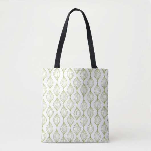 Groene verticale ogeenpatroonachtergrond tote bag (Voorkant)