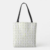 Groene verticale ogeenpatroonachtergrond tote bag (Achterkant)