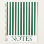 Groene Verticale Streep Moderne Minimalist Planner (Voorkant)