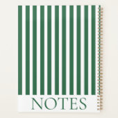 Groene Verticale Streep Moderne Minimalist Planner (Achterkant)