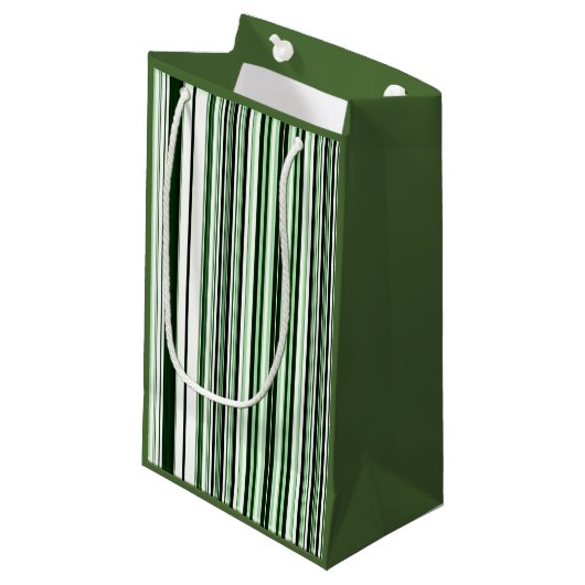 Groene Verticale Strepen Cadeautas (Voorkant Gekanteld)