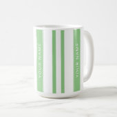 Groene Verticale Strepen met Jouw naam Mok (Voorkant rechts)