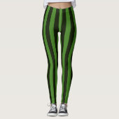 Groene verticale stripes Decor on Leggings (Voorkant)