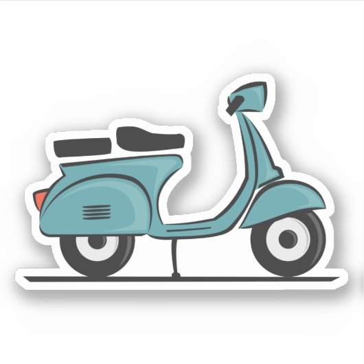 groene vespa scooter sticker (Voorkant)