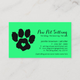 Groene veterinaire logo kat hond poot visitekaartje