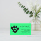 Groene veterinaire logo-kattenhondpap visitekaartje (Staand voorkant)