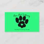 Groene veterinaire logo-kattenhondpap visitekaartje (Achterkant)