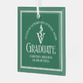 Groene Veterinaire School Afstuderen Kerst Glas Ornament (Voorkant links)