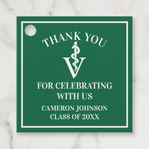 Groene Veterinaire School Custom Graduation Party Bedankjes Labels