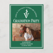 Groene Veterinaire School Foto Afstudeerfeest Uitnodiging Briefkaart (Voorkant)